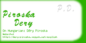 piroska dery business card